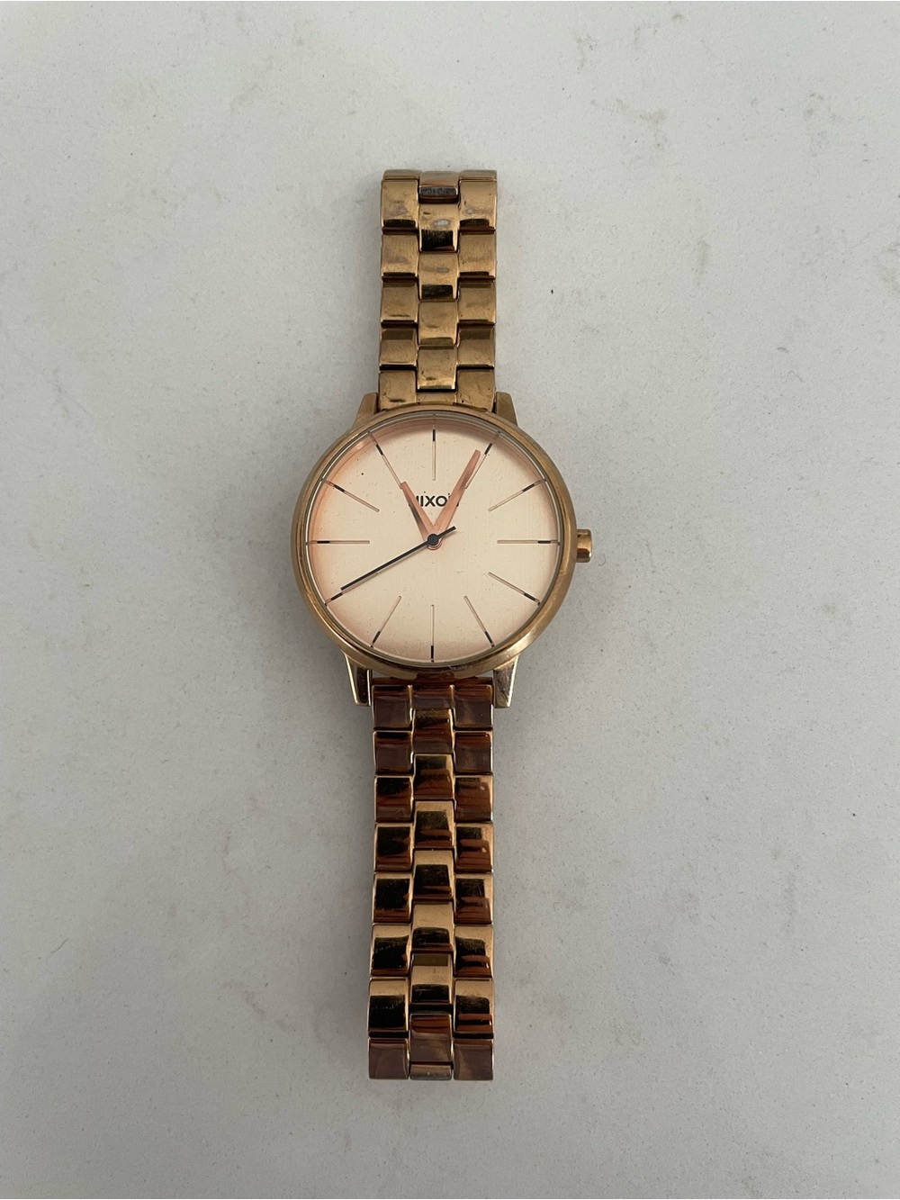 Nixon Rose Gold Metal Bracelet Watch Champagne Movin’ Out The Kensington